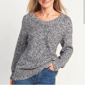 Old Navy oversized boat neck marled‎ tunic sweater 100% cotton